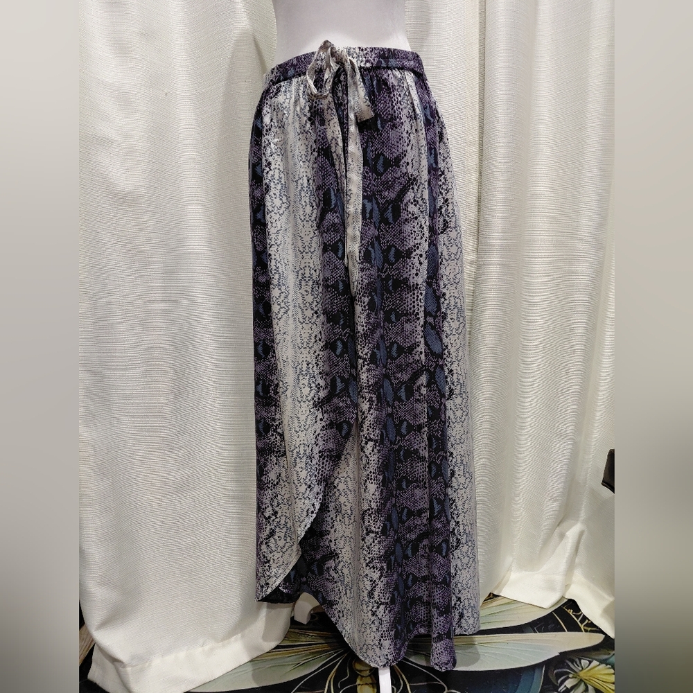 NWT Purple and Blue Snake Print Wrap Skirt